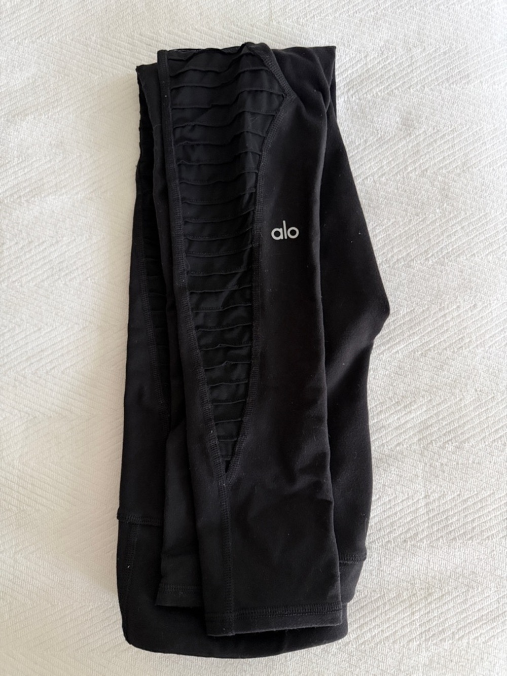 ALO Yoga Kids Black Leggings with Side Ladder Cutouts